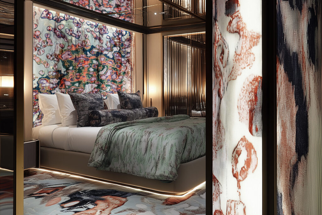 Swimming Cels in hotel slaapkamer